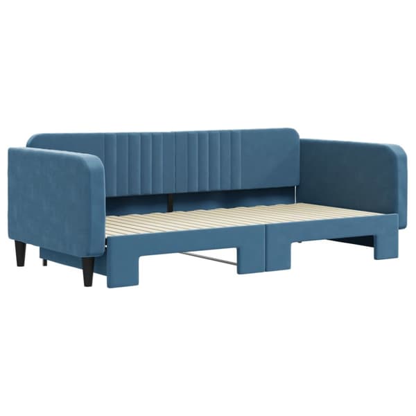 Dagbädd utdragbar blå 100x200 cm sammet