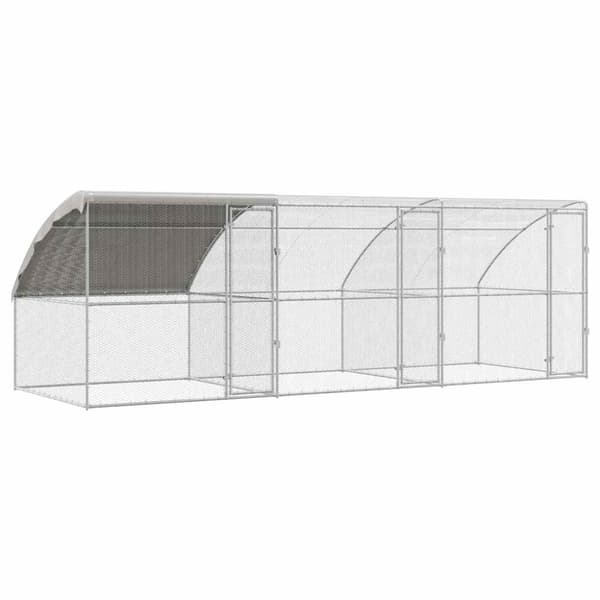 Hönshus 3 pcs Silver 600 x 200 x 200 cm Stål och PE