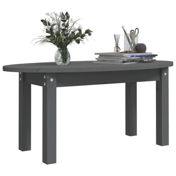 Soffbord grå 80x40x35 cm massiv furu