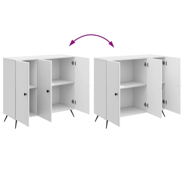 Sideboard Vit högglans 89 x 34,5 x 80 cm Konstruerat trä