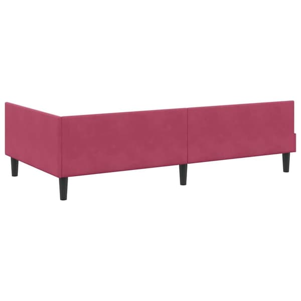 Hörn Sängram med Madrass 2 st Vinröd 80 x 200 cm Sammet
