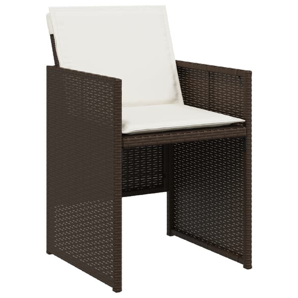 Trädgårdsmöbelset 5 pcs Brun konstrotting
