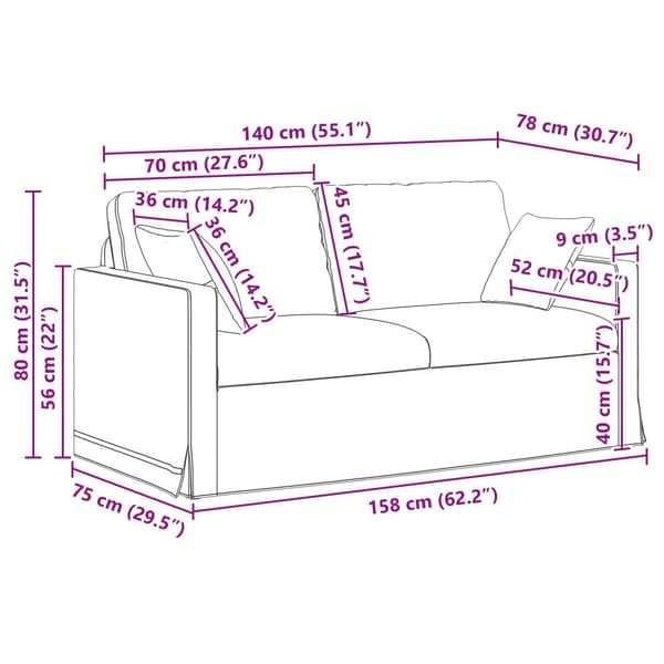 Soffa Mörkgrön 158 x 78 x 80 cm Sammet