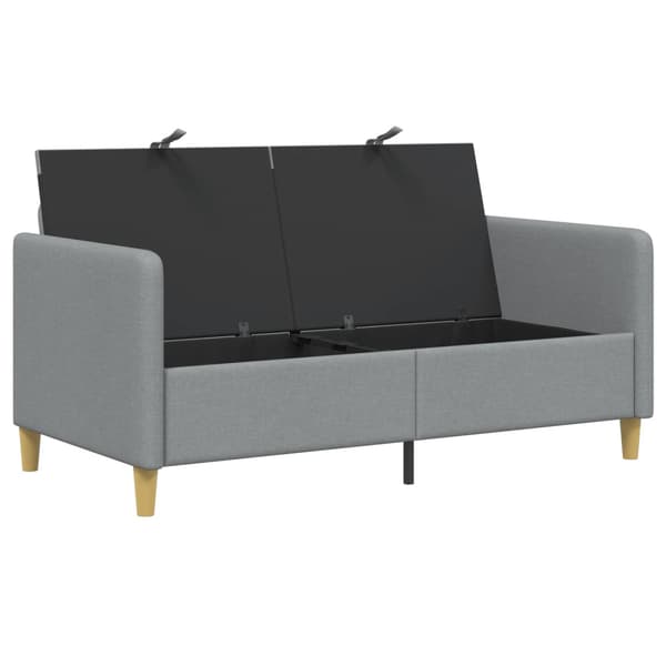 Soffa med förvaring Ljusgrå 152 x 78 x 87 cm Polyester
