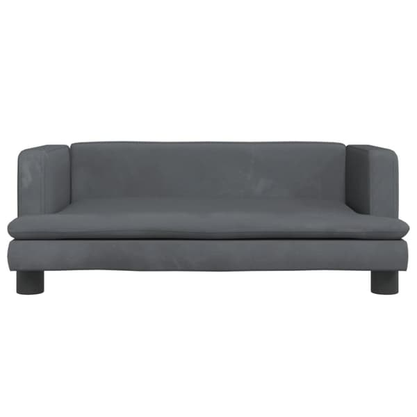Hundbädd mörkgrå 80x45x30 cm sammet