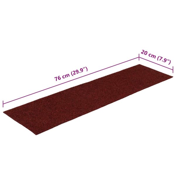 Trappmattor självhäftande 30 st 76x20 cm bordeauxröd rektangulär