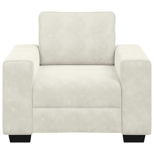 Soffstol gräddvit 100x77x82 cm sammet