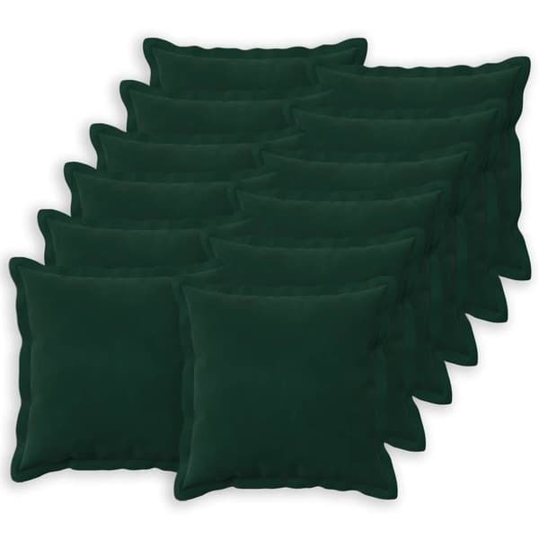 Kuddöverdrag 12 st HOUTEN Mörkgrön 40 x 40 cm Sammet