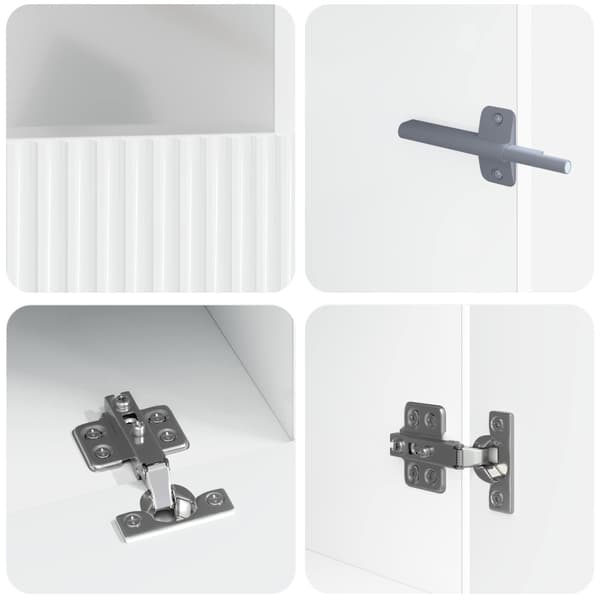 5-delars LED TV-bänk Vit högglans Konstruerat trä