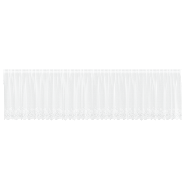 Spetsgardin med gardiner Blommor Vit 120 x 600 cm Polyester