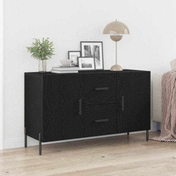 Sideboard svart ek 100x36x60 cm konstruerat trä
