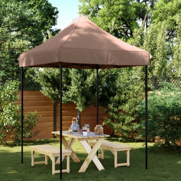 Pop-Up hopfällbart partytält 200x200x306 cm brun