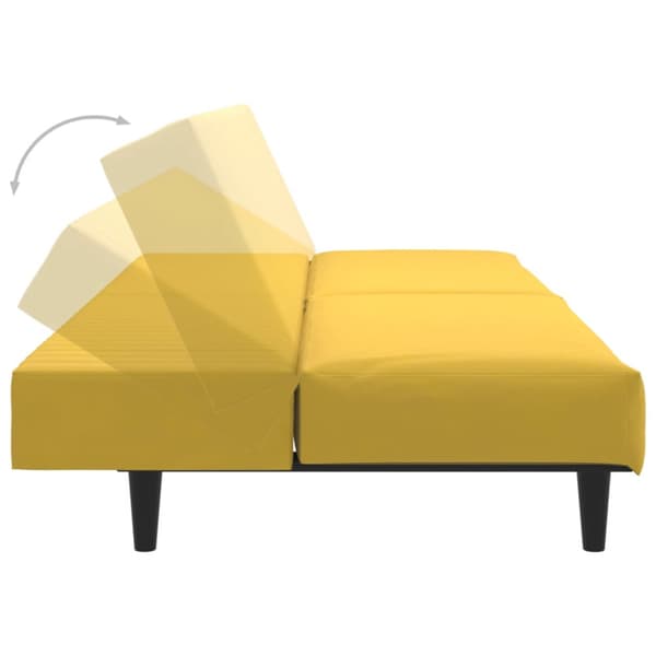 Bäddsoffa 2-sits gul sammet