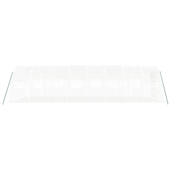 Växthus med stålram vit 24 m² 8x3x2 m