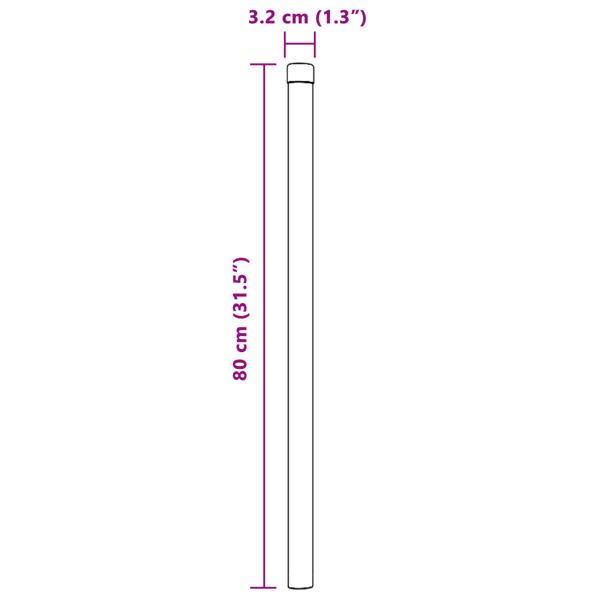 Stängselstolpe 2 pcs Grå 80 cm Pulverlackerad stål