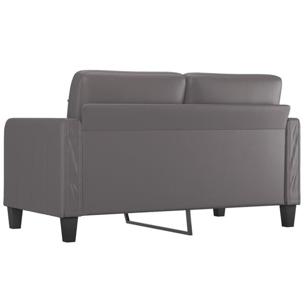 2-sitssoffa grå 140 cm konstläder