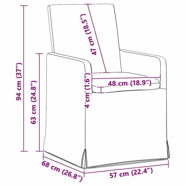 Matstolar 2 pcs Blå 57 x 67 x 95 cm tyg