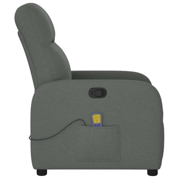 Massagefåtölj mörkgrå tyg