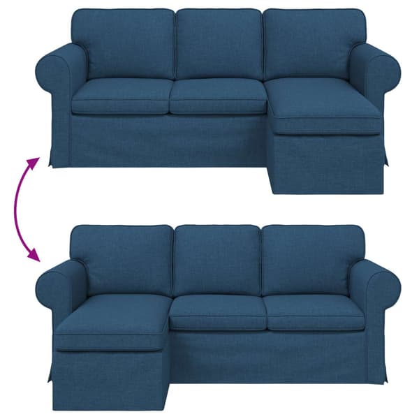 Soffa Blå 195 x 138 x 80 cm tyg