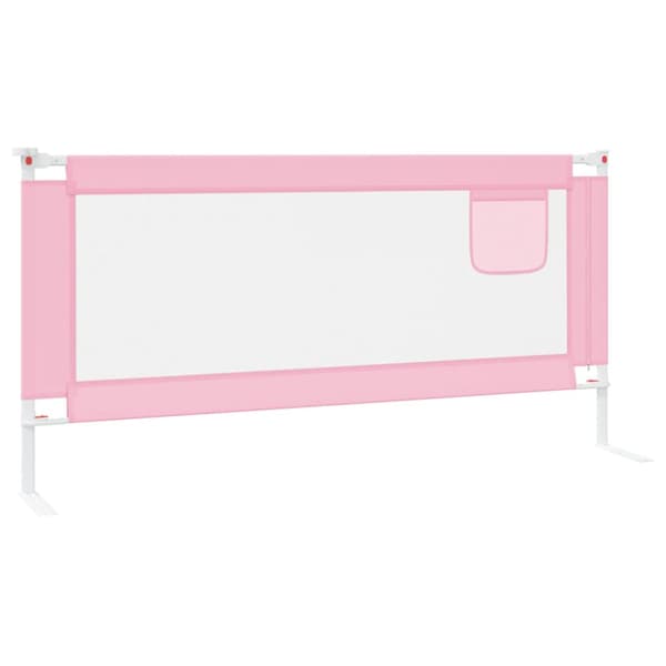 Sängskena för barn rosa 190x25 cm tyg