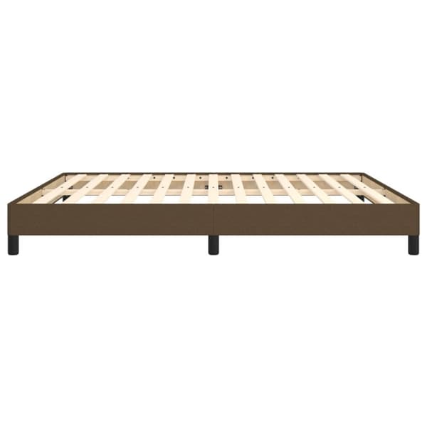 Boxspring-sängram mörkbrun 160x200 cm tyg