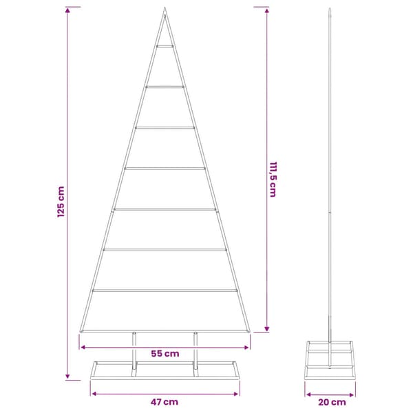 Metall julgran KUOPIO 125 cm Pulverlackerad stål Vit