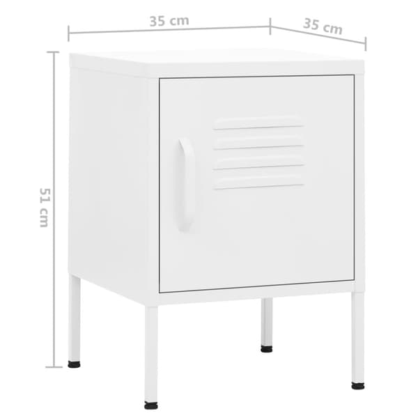 Sängbord vit 35x35x51 cm stål