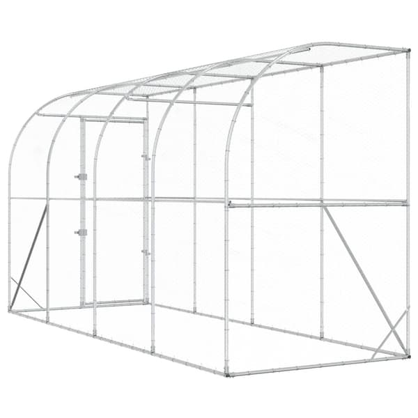 Hönshus mot Vägg Silver 600 x 150 x 215 cm Galvaniserat stål