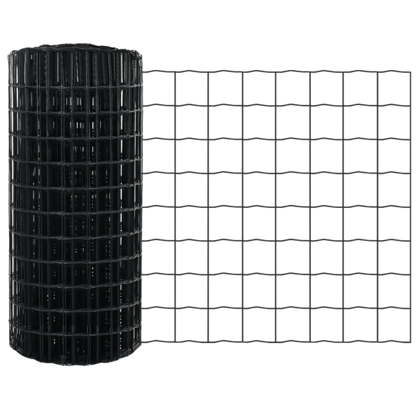 Stängsel med stolpe Grå 0,8 x 25 m Stål och PVC