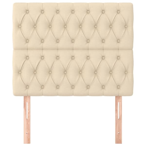 Sänggavel creme 90x7x118/128 cm tyg