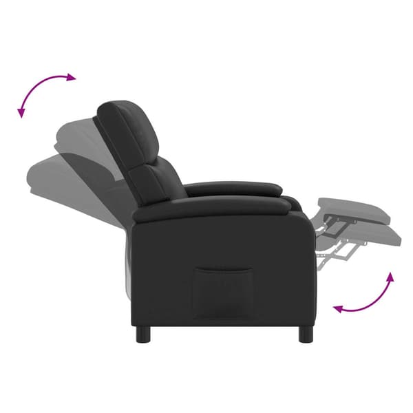 Recliner Svart Konstläder