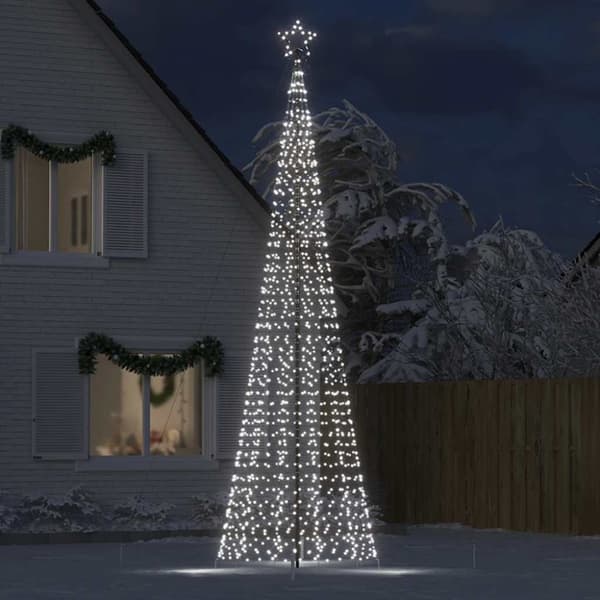 LED julgran med spikar 1534 LED kallvit 500 cm