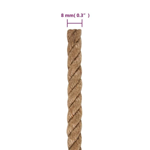 Juterep 25 m lång 8 mm tjock