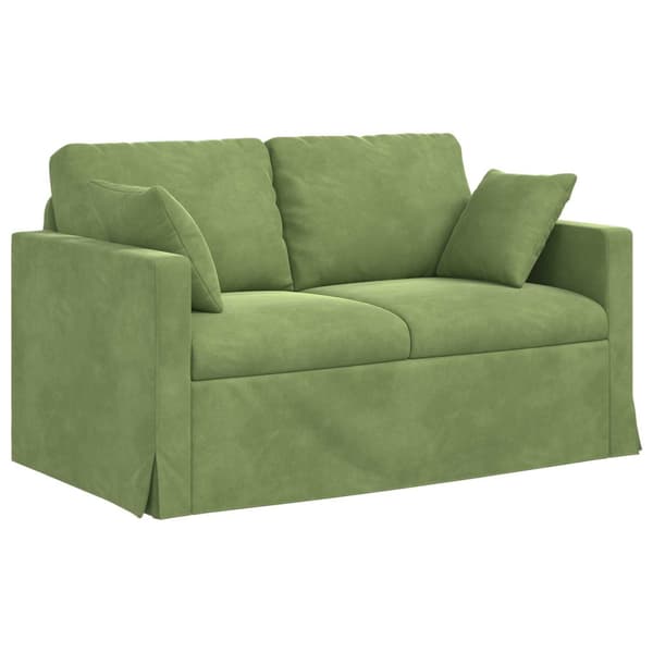 Soffset 2 pcs Ljusgrön 138 x 78 x 80 cm Sammet