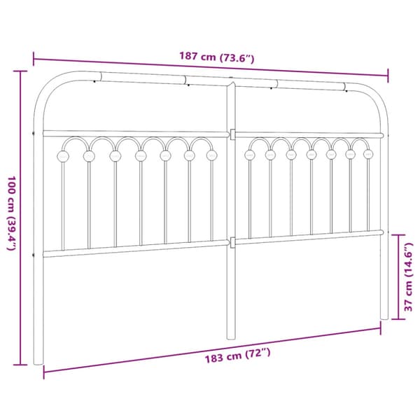 Ersättningsgavel metall vit 180 cm