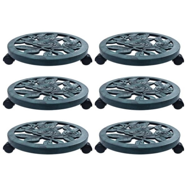 Blomvagnar 6 st grön 38 cm plast