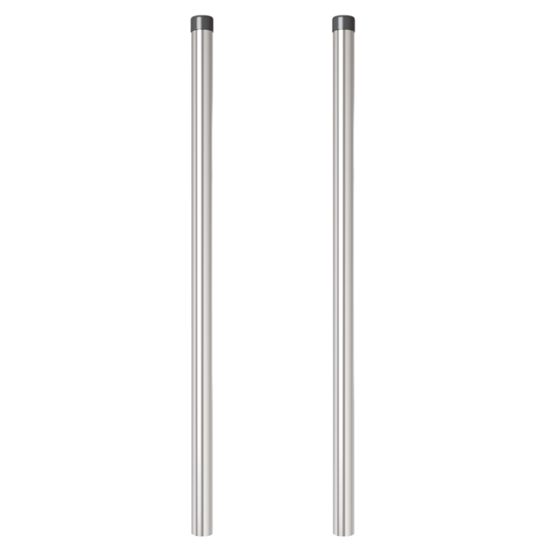 Stängselstolpe 2 pcs Silver 110 cm Pulverlackerad stål