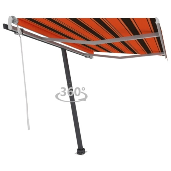 Fristående markis manuellt infällbar 350x250 cm orange/brun