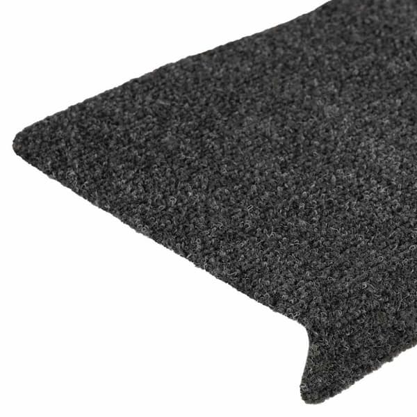 Trappmattor självhäftande 30 st 65x21x4 cm antracit rektangulär kant
