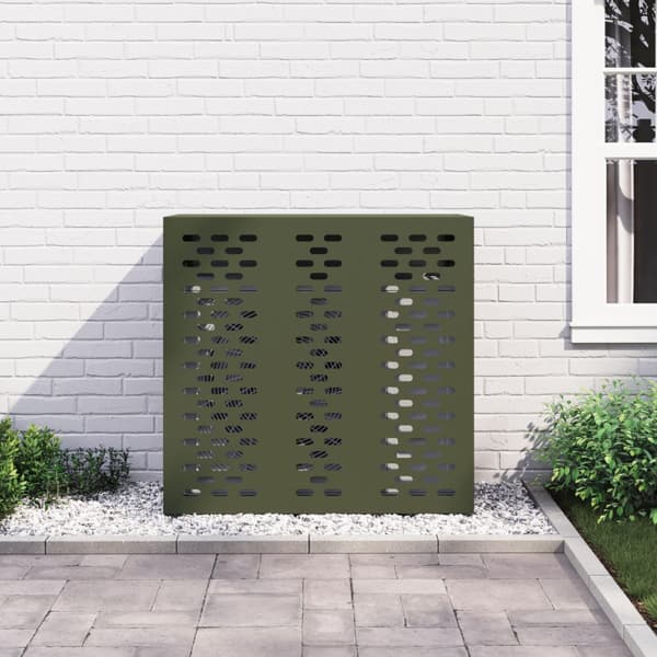 Täckning för Luftkonditionering Olivgrön 110 x 50 x 105 cm Stål