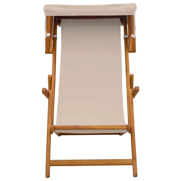 Deck Chair 3 Position Massiv Eukalyptus Trä Beige