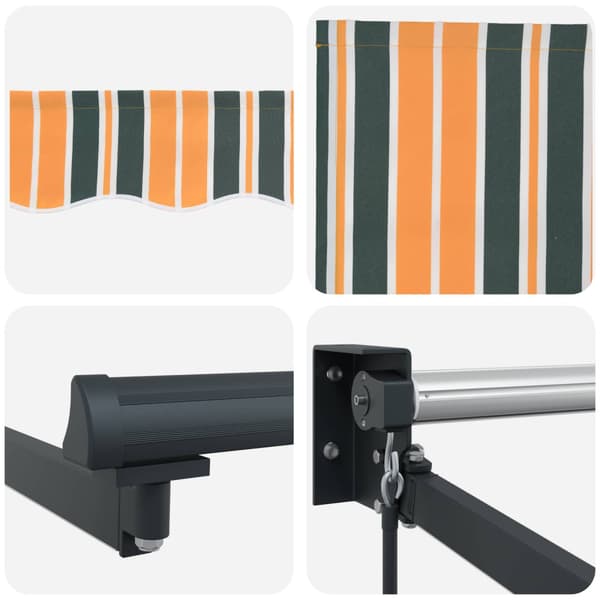 Manuell utdragbar markis med LED-lampor 4 × 3 m