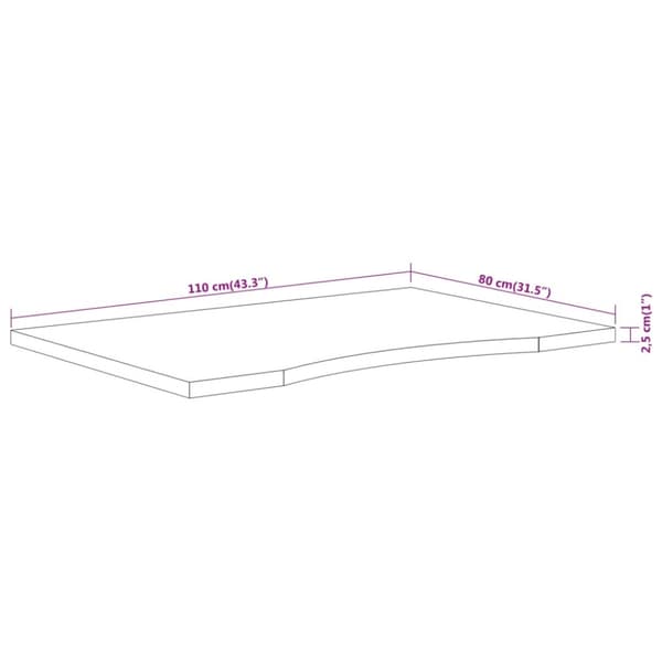 Bordsskiva 110x80x2,5 cm rektangulär massiv akacia