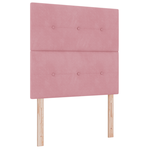 Bäddfjäder med huvudgavel Rosa 200 x 80 cm Sammet