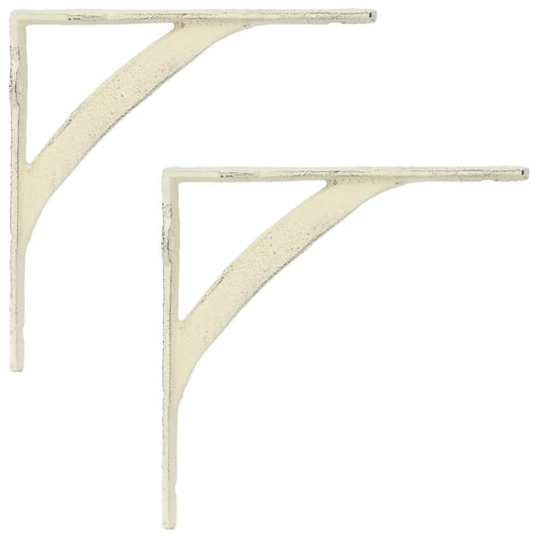 Väggshyllfästen 2 st Antik vit 14.5 x 14.5 x 3.5 cm Stål