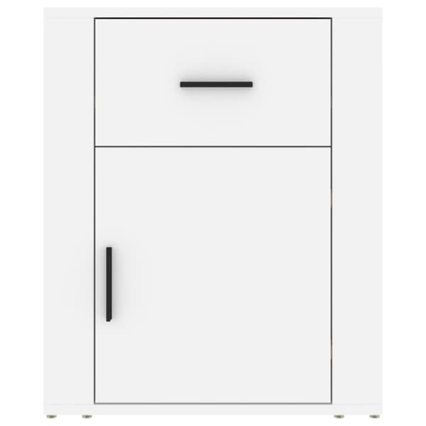 Sängbord vit 50x36x60 cm konstruerat trä