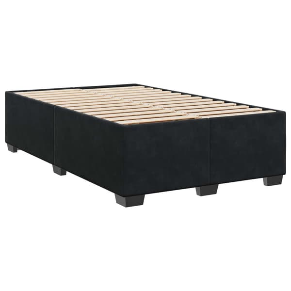 Boxspring säng med madrass och LED Svart 120 x 200 cm Sammet