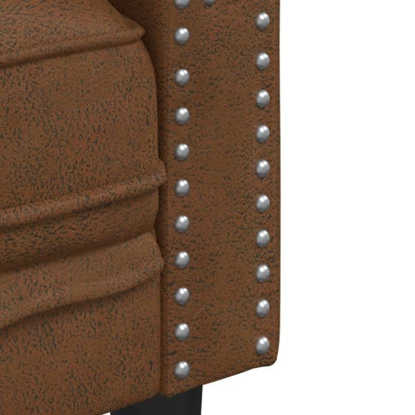 Soffgrupp chesterfield 2 delar brun konstmocka