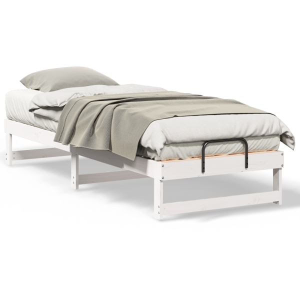 Sängram Vit 80 x 200 cm Massiv furu