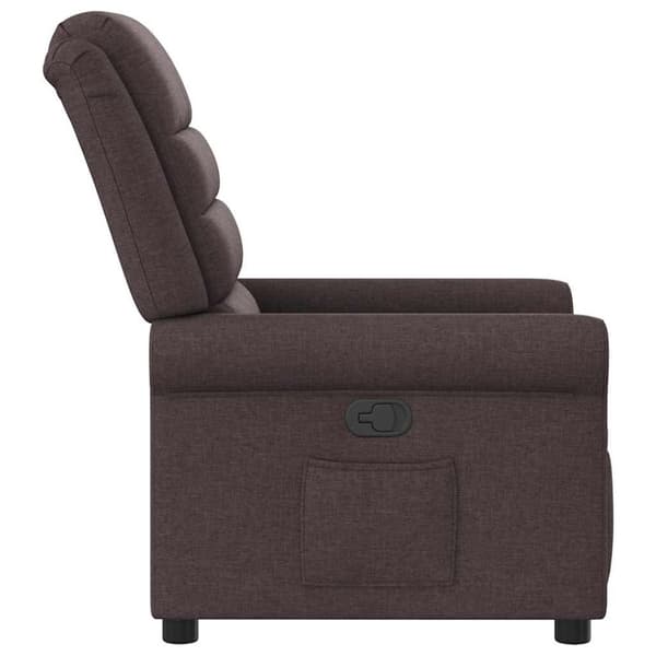 Reclinerfåtölj mörkbrun tyg